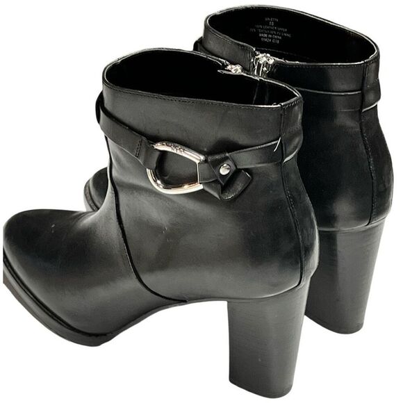 Like New RL Ralph Lauren Laletta Black Leather Italian High Heel Ankle Booties - Picture 3 of 8